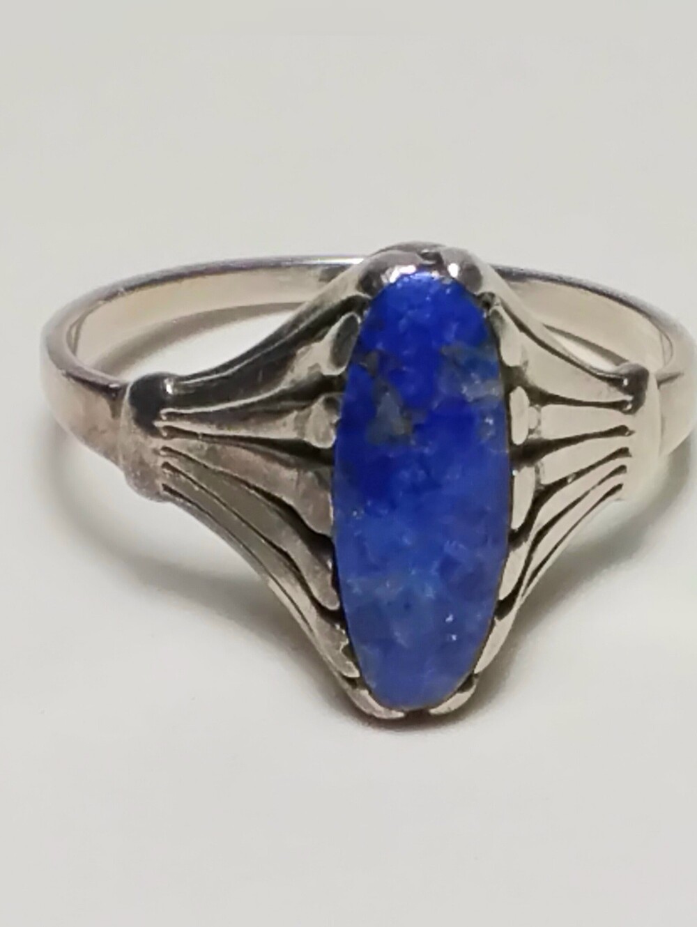 Vintage Sterling Lapis Lazuli Ring Sz 8-1/2